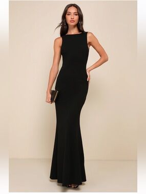 Lulu's Black Sleek Maxi Dress